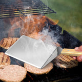 Roestvrijstalen grillbestekset, 4-delige hamburgerset met ronde hamburgerpers, grillspatel, 2 hamburgerdome, barbecue-accessoires voor lekkere hamburgers, patties, spek, steak, voor buiten en