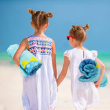 Badponcho met capuchon, voor kinderen, strandhanddoek met capuchon, cartoon, absorberend, strandhanddoek, kinderbadhanddoek met capuchon voor strand, zwemmen, douche, Dinosaurus 2, 58*58cm