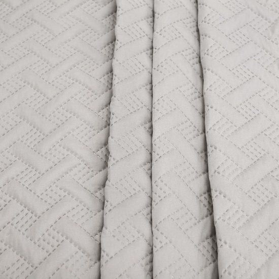 Sprei, bedsprei met geometrisch patroon, slaapkamer woondeken, zacht en huidvriendelijk, dekbed van microvezel met ultrasoon genaaid, gewatteerde deken voor bed, 170 x 210 cm, lichtgrijs