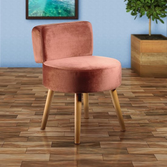 gestoffeerde stoel, Scandinavische stoel, comfortabele stoel met hoge rugleuning, zachte schuimbekleding, voor woonkamer en leeshoek, houten poten, 44 x 58 cm, 4 kg, taupe