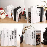 Set of 6 Metal Bookends, Heavy Bookends, Scratch-Resistant and Non-Slip Bookends, Black for Children, Office, Living Room and Study Room, School, Bookstore and Library (17 x 12 cm)