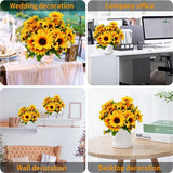4 bundels kunstbloemen decoratie balkon kunstbloemen 52 zonnebloemen zijden bloemen als echte nep zonnebloemen planten herfstbloemen bloemendecoratie voor esthetische decoratie bruiloft tuin
