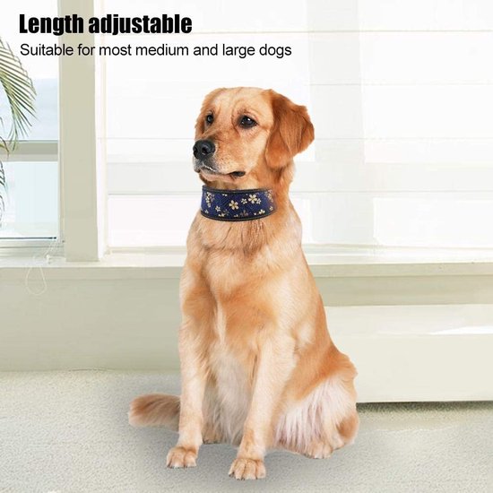 Nylon hondenhalsband verstelbare Nylon kraag comfortabele veiligheidshalsband met reflecterende gesp voor middelgrote en grote honden (s-Marineblauw)