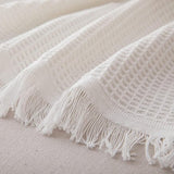 Sierdeken - hoogwaardige plaid als banksprei, bankdeken, sprei of woonkamerdeken, 180 x 300 cm wit