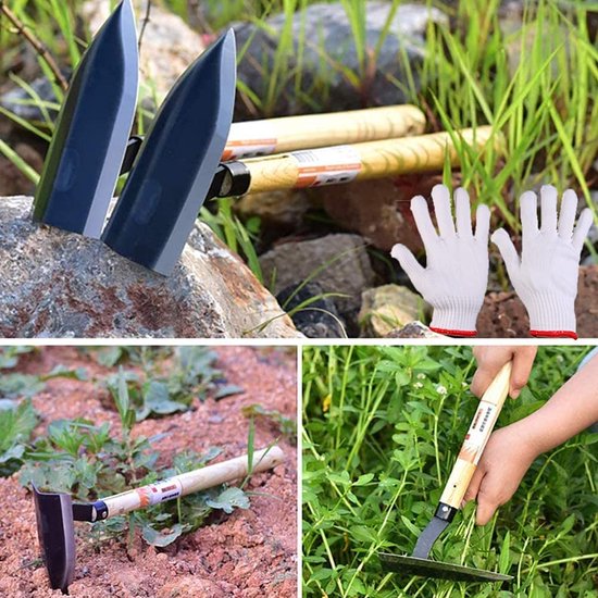 Japanse onkruidhak, handhak, tuinhak, compact en gemakkelijk vast te houden houten handvat