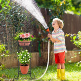 2-laags plantenstandaard metalen bloempotstandaard, 70 cm hoge bloempotstandaard, bloempothouder, plantenhouder voor binnen en buiten voor terras, tuin, balkon, woonkamer (zwart)