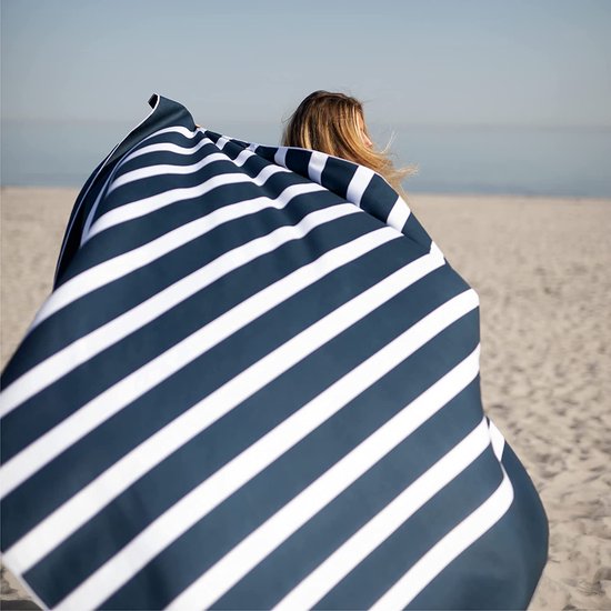 Microvezel strandhanddoek XXL - strandhanddoek groot 180 x 160 cm - zandvrije, sneldrogende en lichte stranddeken - perfect voor het strand, zwembad of als grote picknickdeken - Deep Blue