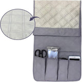 Armleuningorganizer, waterdicht, ruimtebesparend, voor bank of stoel, bed, opbergtas, tv, afstandsbediening, houder voor mobiele telefoon, boek, tijdschriften, potlood (grijs)
