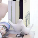 Set van 2 vogelstandbeelden, moderne dierensculpturen, keramieken huissculpturen, decoratie voor ornamenten in de woonkamer, slaapkamer, kantoor, bureau en kasten (vrouwelijk)