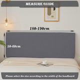 Beschermhoes voor het hoofdbord van het bed, rekbaar, 180-190 cm, stofdicht, verdikt, grijs