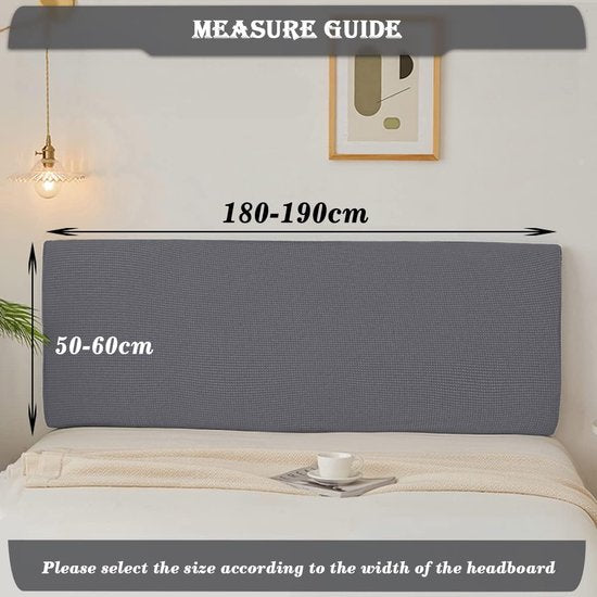 Beschermhoes voor het hoofdbord van het bed, rekbaar, 180-190 cm, stofdicht, verdikt, grijs