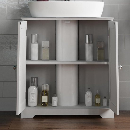 wastafelkast vloerstaand opbergmeubel wit = white freestanding floor cabinet storage unit