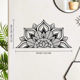 Grote Metalen Mandala Muurdecoratie Unieke Lotusbloem Muurkunst voor Thuis Slaapkamer Kantoor Binnen Buiten (Zwart)