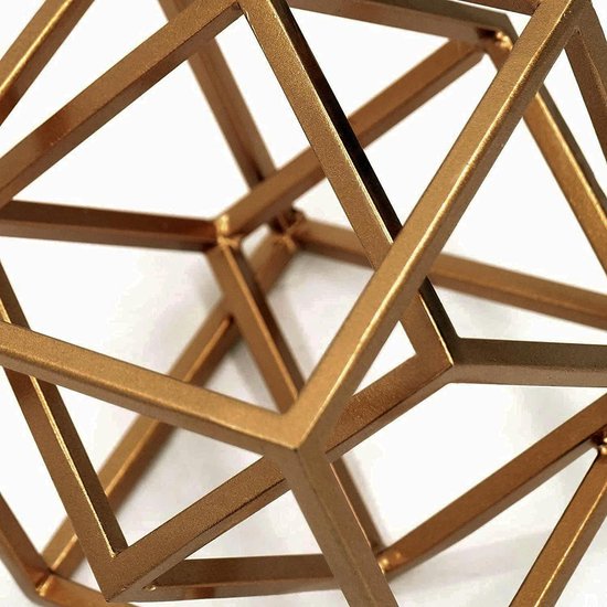 Kubus geometrisch ijzeren standbeeld - minimalistische sculptuur voor slaapkamer, salon, boekenkast en woondecoratie.