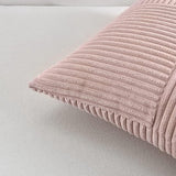Set van 2 kussenslopen, corduroy, 60 x 60 cm, roze, effen, wollig, kussensloop, decoratief kussen, decoratie voor bank, slaapkamer, woonkamer, balkon
