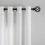 Gordijnen met een natuurlijke linnenlook, met inslagringen (wit, 220 x 140 cm (h x b)