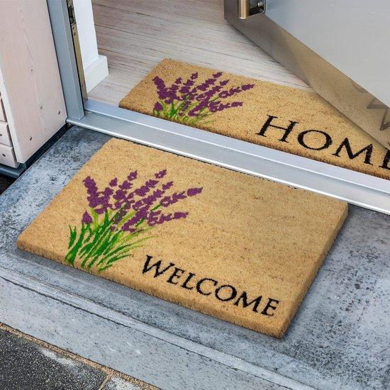 Deurmat voor binnen, crème, vuilvanger, antislip, kokosmat, antibacterieel, duurzaam, deurmat 25 x 75 cm, vuilvangmat 100% kokos