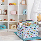 Blauw voertuig, vrachtwagen, jongens, kubus, opbergmand voor babykamer, graafmachine, auto, waterdicht, rechthoekig, stof, plankmanden, kleding, speelgoed, kinderopbergdoos, 36 x 26 x 23 cm