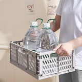 2 stuks opvouwbare opbergmand kunststof opbergkisten voor keuken, slaapkamer, werkkamer (2 stuks roze + 2 stuks grijs, 40 x 30 x 15 cm)