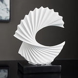 Abstracte sculptuur, moderne decoratie in wit, decoratieve spiraal van hars, 28 cm hoog, voor woonkamer, slaapkamer, bureaublad, kasten