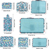 Packing Cubes Kofferorganizer, 8 stuks, kofferorganizer, pakzakken, pakzakken met schoenenzak, waszak, reisorganizer, kledingtassen voor rugzak (eenhoorn)