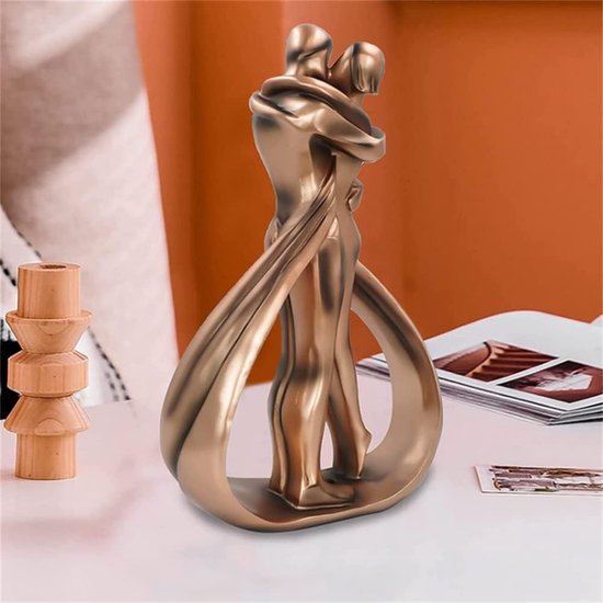 Hars paar kus desktop ornament, paar omarming standbeeld decoratie, creatieve liefhebbers romantiek sculptuur, kus liefhebbers standbeeld voor boekenplank tafeldecoratie
