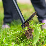 99 cm onkruidsnijder voor efficiënt onkruid verwijderen, staande onkruidverwijderaar, niet buigen met metalen voetplaat (inbegrepen - staande onkruidsnijder & handwieder & tuinhandschoenen)