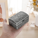 Rechthoekige sieradendoos, metalen sieradendoos, sieradendoos, sieradendoos, rechthoekig, voor sieraden van vrouwen, ring, sieradenopslag, cadeau voor Moederdag en bruiloft, verjaardag