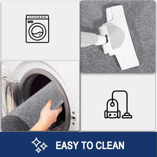 Schoonloopmat voor binnen, 60 x 90 cm, antislip deurmat, wasbare schoonloopmat, absorberende deurmat voor hond, entree, voordeur