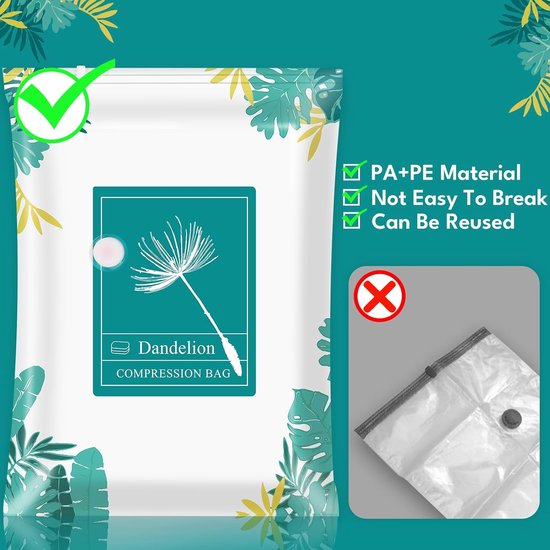Pak met 24 vacuümzakken voor kleding op reis/dekbedden vacuümopbergzakken (4 jumbo 100 x 80 cm / 4 grote 80 x 60 cm / 8 middelgrote 70 x 50 cm / 8 kleine 60 x 40 cm) ruimtebesparende vacuümopslag voor kleding