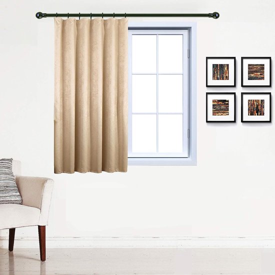 Gordijnen, ondoorschijnend, verduisteringsgordijnen, thermogordijn met plooiband, zware kwaliteit verduisteringsgordijnen in damast-crush-look, 135x175 cm