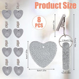 Set van 8 tafelkleedgewichten voor buitengebruik, hartvormige tafelkleedgewichten van natuursteen met clip, tafelkleedhoudergewichten tafelkleed met 4 patronen voor feestelijke picknickbruiloften