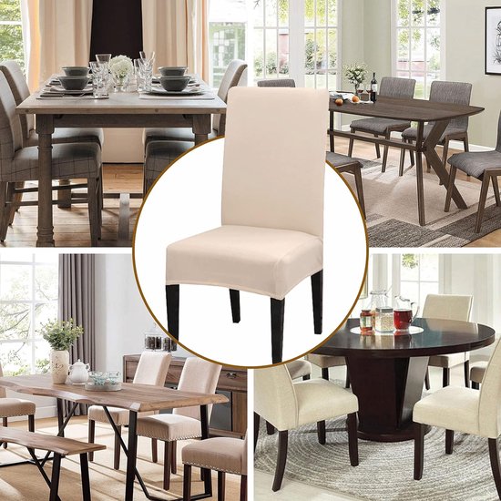 Set van 4 of 6 stretch stoelhoezen voor eetkamerstoelen, afneembare wasbare stoelbescherming decoratie stoelhoes voor hotel, ceremonie, banket, keuken, restaurant, huis, bruiloft, feest
