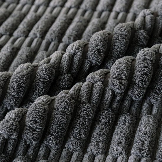 Set van 4 decoratieve kussenslopen 40 x 40 cm, donkergrijs, mosterdgeel, oranje, corduroy kussen, bankkussen, sierkussen, pluizige kussenslopen, kussenhoes voor bank, bank