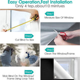 Rolgordijnen voor ramen zonder boren-300 * 145cm dakraam blackout scherm, draagbare reis blackout, voor familie en reizen, incl. Nano zelfklevende tapes, meetlint, vrije besnoeiing