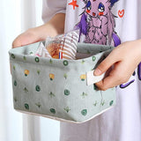 Luiertafel organizer, 4 stuks opbergmand voor kinderen, stoffen opbergmanden, opbergdoos, met 2 handgrepen aan beide zijden, linnen en stoffen dozijn (20,3 x 16,5 x 13 cm)