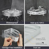 Doucheplank zonder boorruimte aluminium met 2 haken, 2 stuks