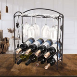 Weinregal aus schwarzem Metall, Aufbewahrung für Ihre Lieblingsweine,Flaschenregal für 8 Flaschen,Perfekt für die Hausbar und Familientreffen