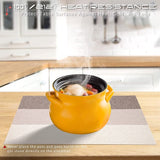 Placemat set, antislip, afwasbaar pvc en hittebestendig, placemats voor thuis of restaurant, voor de eettafel (bruin/zilver)