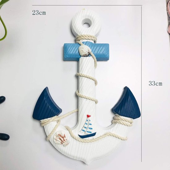 Stuurwiel van hout en 33 cm, houten wanddecoratie, mediterrane stijl, nautisch cadeau, slaapkamer, bar, nautische wanddecoratie, houthandwerk