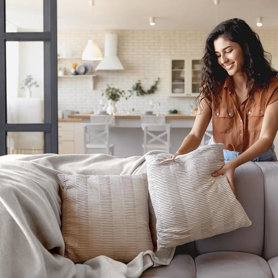 Deken voor bank, bed, knuffeldeken, zachte en warme bankovertrek, XL deken, sprei, pluizige fleecedeken, 150 x 200 cm, deken, dikke bankdeken, woondeken, wit-grijs