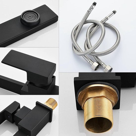 Kraan Keuken, 360° Draaibare Keukenkraan Mengkraan Hoge druk met Hoge Uitloop Eengreepsmengkraan (zwart)