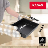 KADAX - Rechthoekige bakvorm - hoge plaatranden voor cake, toastbrood, cheesecake, brownie - onderhoudsvriendelijke bakvorm, warmteverdeling - 36 x 25,5 cm, Zwart
