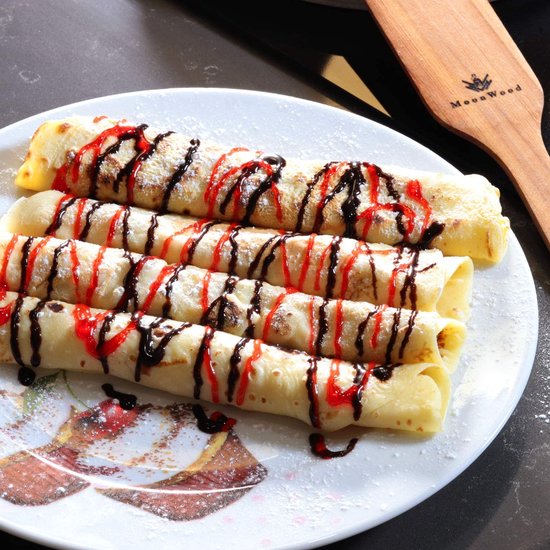 Pannenkoekenmaker - crEpes spatel - 4-delig hout (18", 13", 9" spreider en 30 cm lange houten spatel) praktische maten voor elke crEpefan - 100% natuurlijke en hoogwaardige crêpes maker