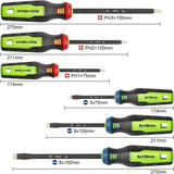 6 stuks magnetische schroevendraaierset, 3 sleuven en 3 kruiskop schroevendraaierset met diamantpunt, roestbestendige schacht, kleurgecodeerde antislip handgreep voor reparatie