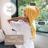 Haartuch Wrap | Luxus Anti-Frizz schnell trocknende Haartrockner Turban | Ultra weich und schnell trocknend saugfähige Bambusfaser mit Kokosnussschalen-Knopf – Mango