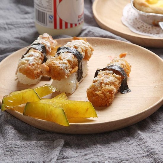 2 stuks dienblad van hout, houten dienblad, ronde dienblad van hout, houten dienblad, fruitborden van hout, voor tapas, noten, fruit, kopjes, vazen