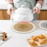 Placemats, afwasbaar, set van 6, ronde geweven placemats, onderzetters, placemats, antislip borden, onderzetters voor keuken, eetkamer, bruiloft, boerderij, tafeldecoratie