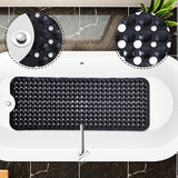 Badmat, antislip, 100 x 40 cm, antislipmat voor badkuip met 300 zuignappen van pvc en rubber, 100% BPA-vrij, machinewasbaar, voor badkuip, badkamervloer (zwart)