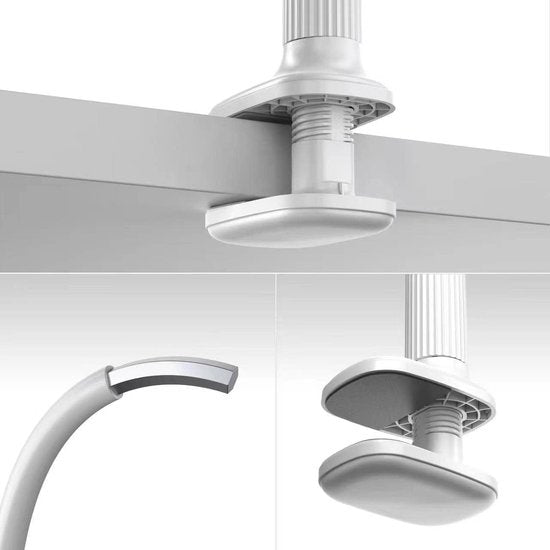 tablethouder, tablethouder - flexibele verstelbare arm in bed voor iPad/mobiele telefoon/Switch/Galaxy Tabs/Kindle Fire HD etc. en andere 4,7-10,6 inch apparaten 98cm totale lengte (wit)